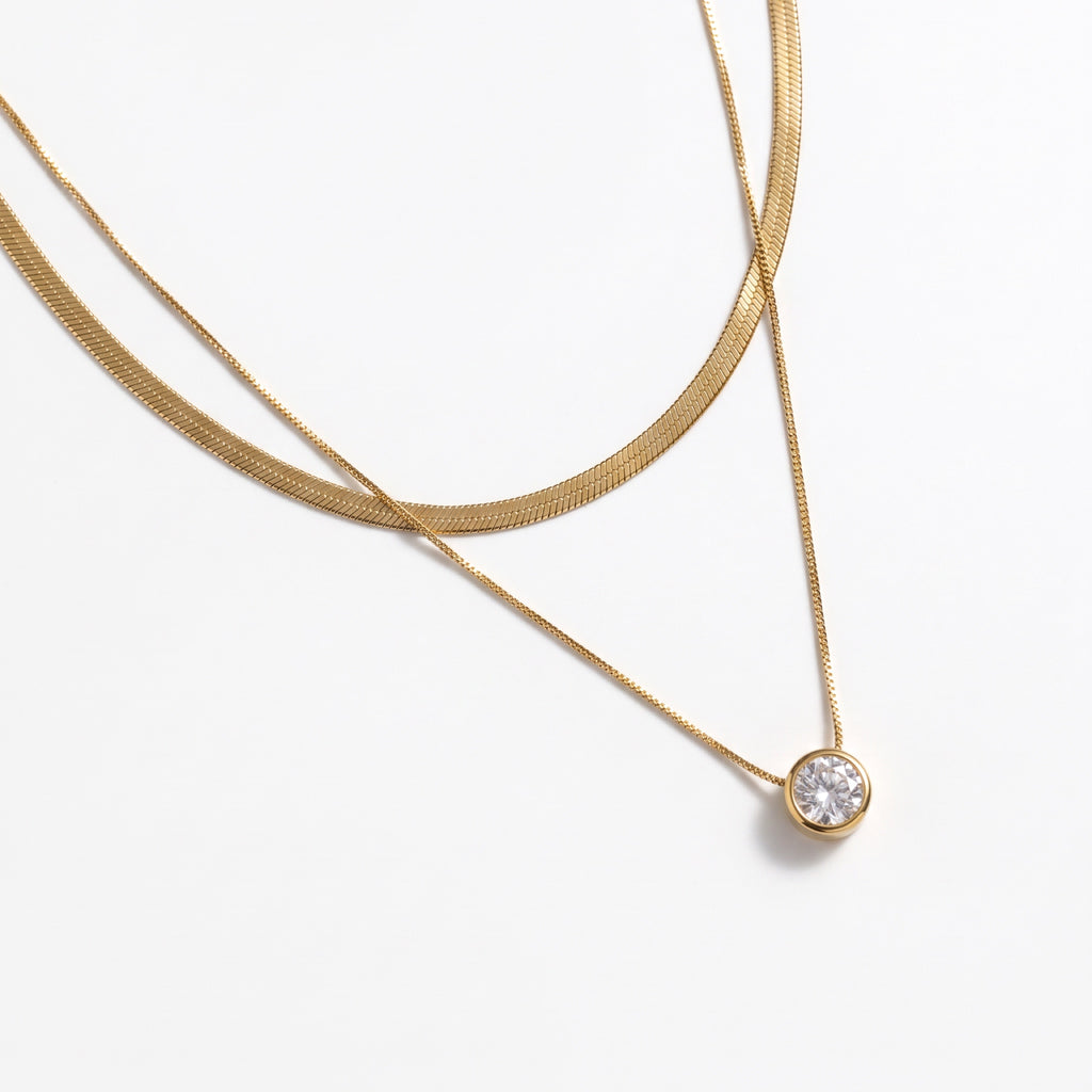 Collana Duetto, finitura dorata — foto prodotto