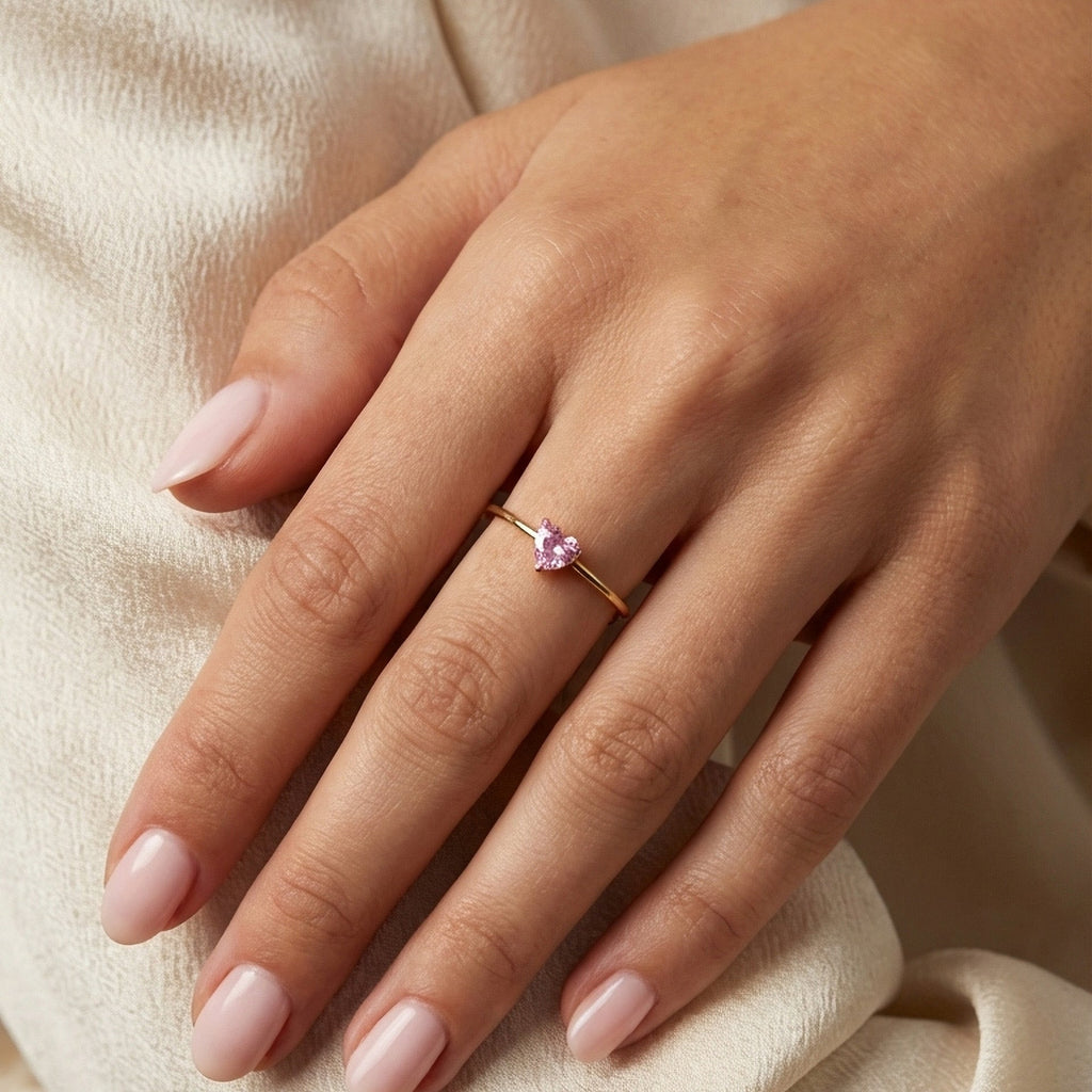 Anello Littleheart Pink - indossato