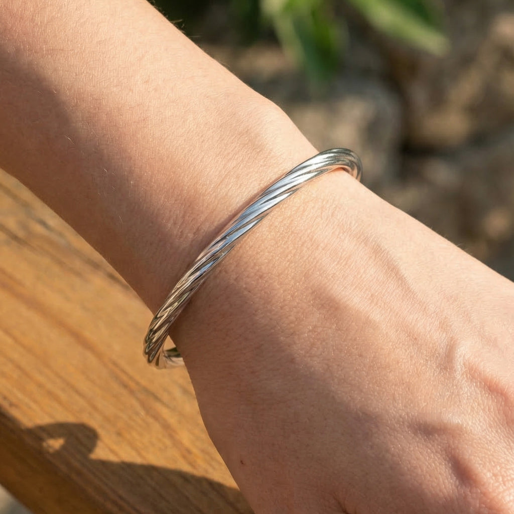 Bracciale Intrigo indossato - argento