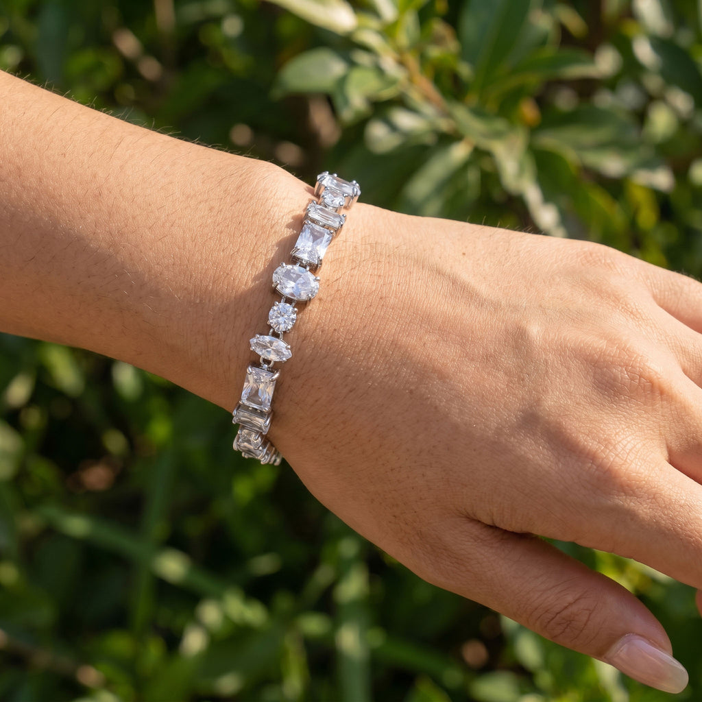 Bracciale mixdrop argento indossato