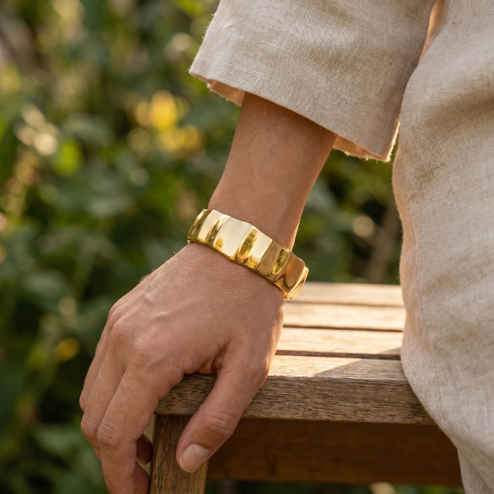 Bracciale polygon oro indossato