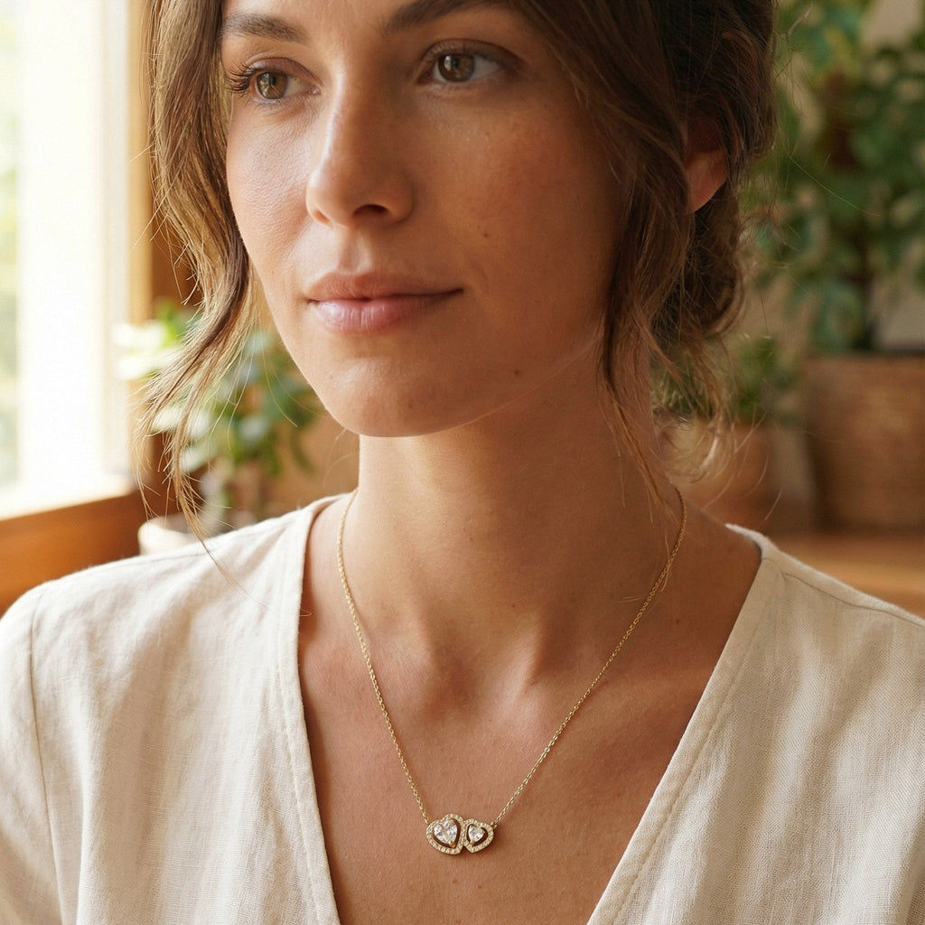 Collana Couple Heart - indossato