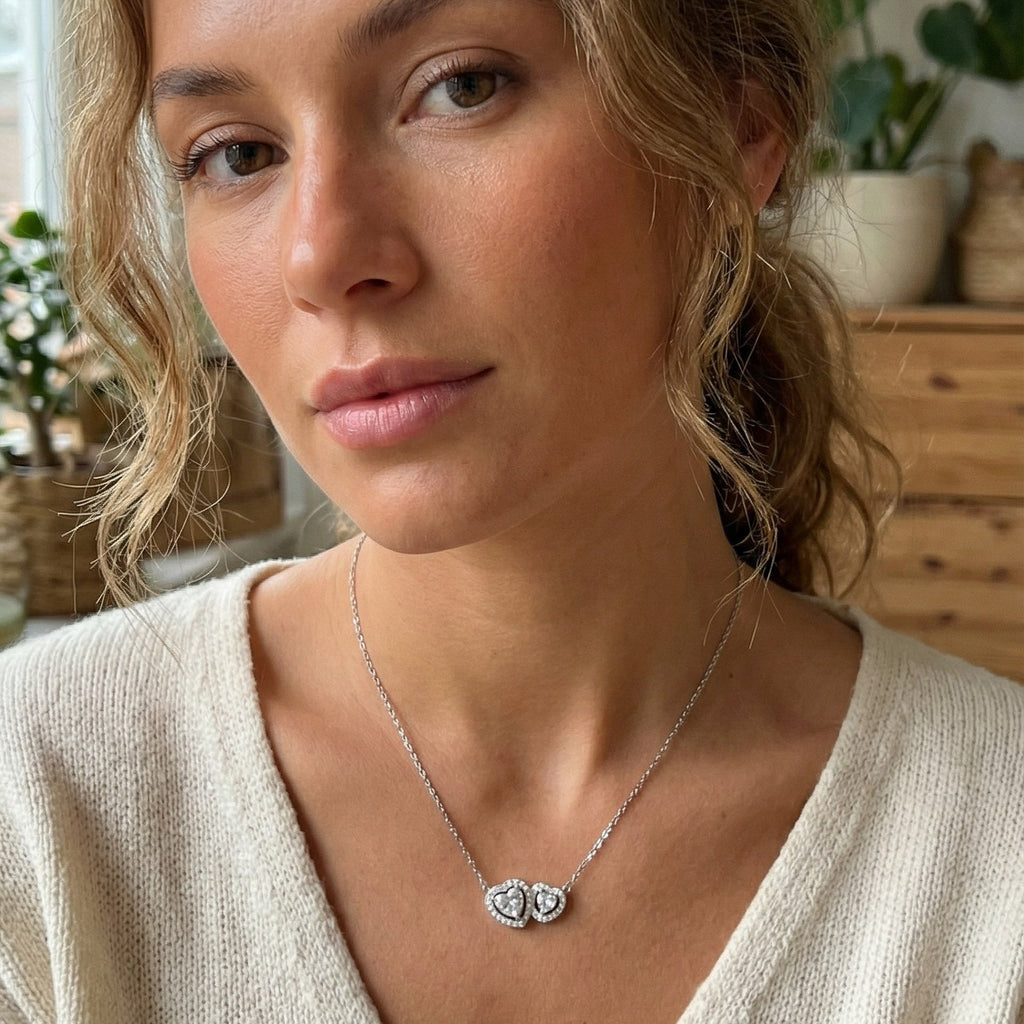 Collana Couple Heart - indossato