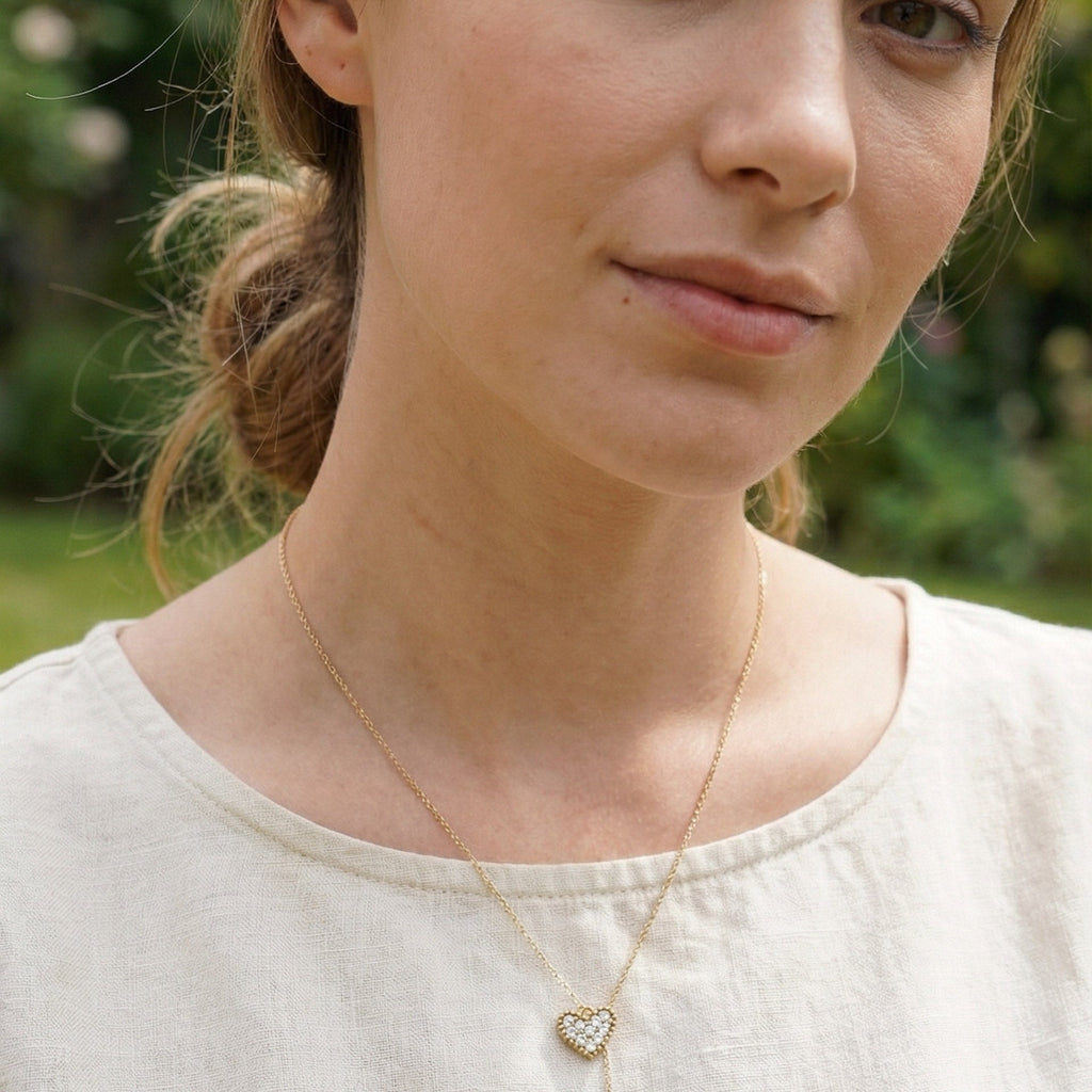 Collana Cuore Brillante - indossato
