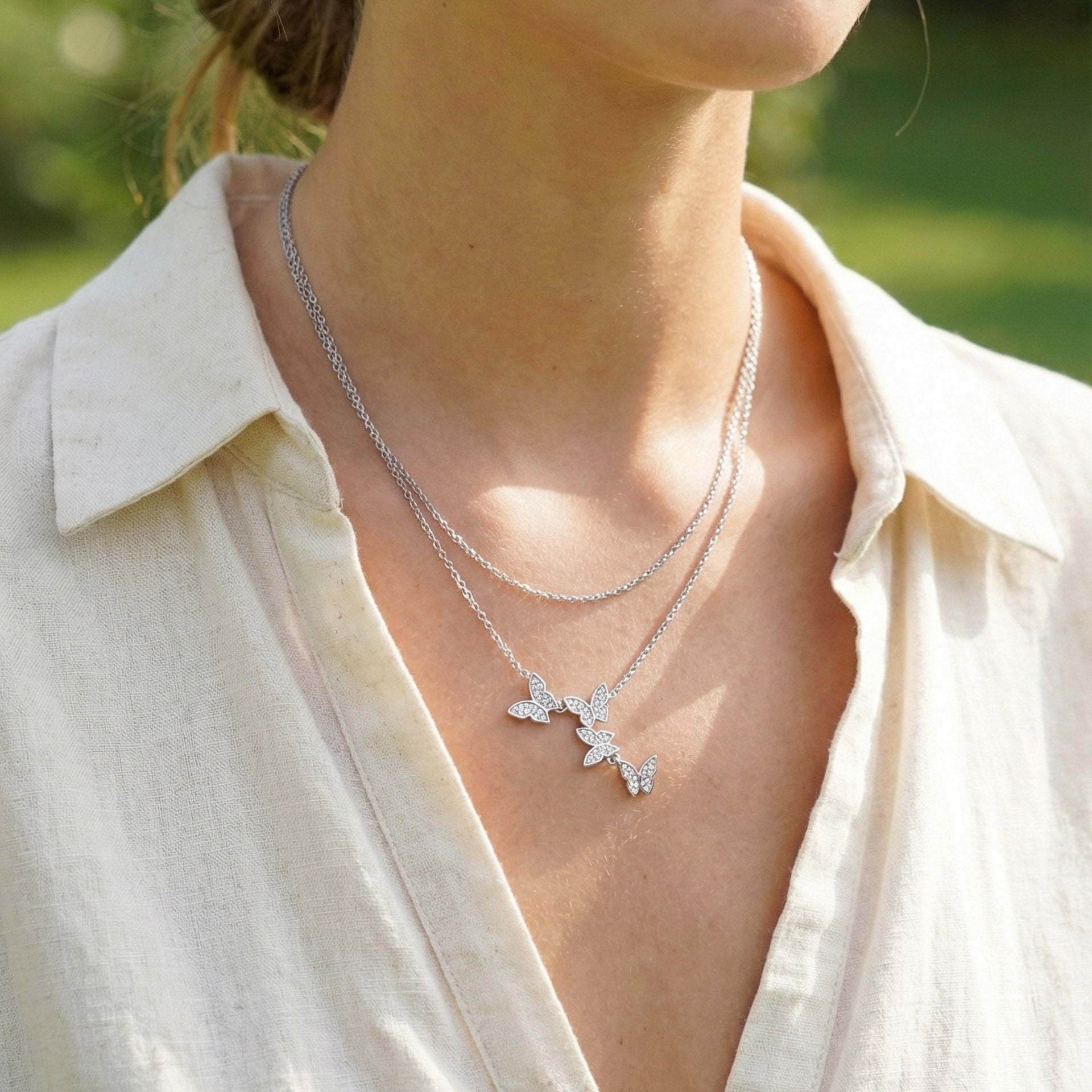 Collana Farfalline - indossato