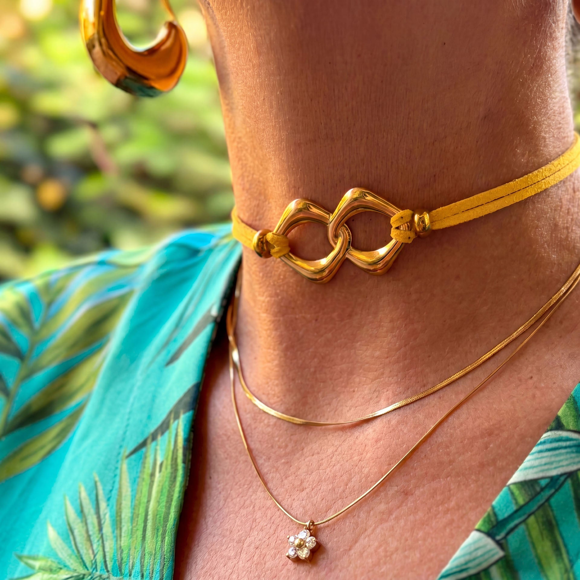 Collana Liberamente Choker giallo - dettaglio