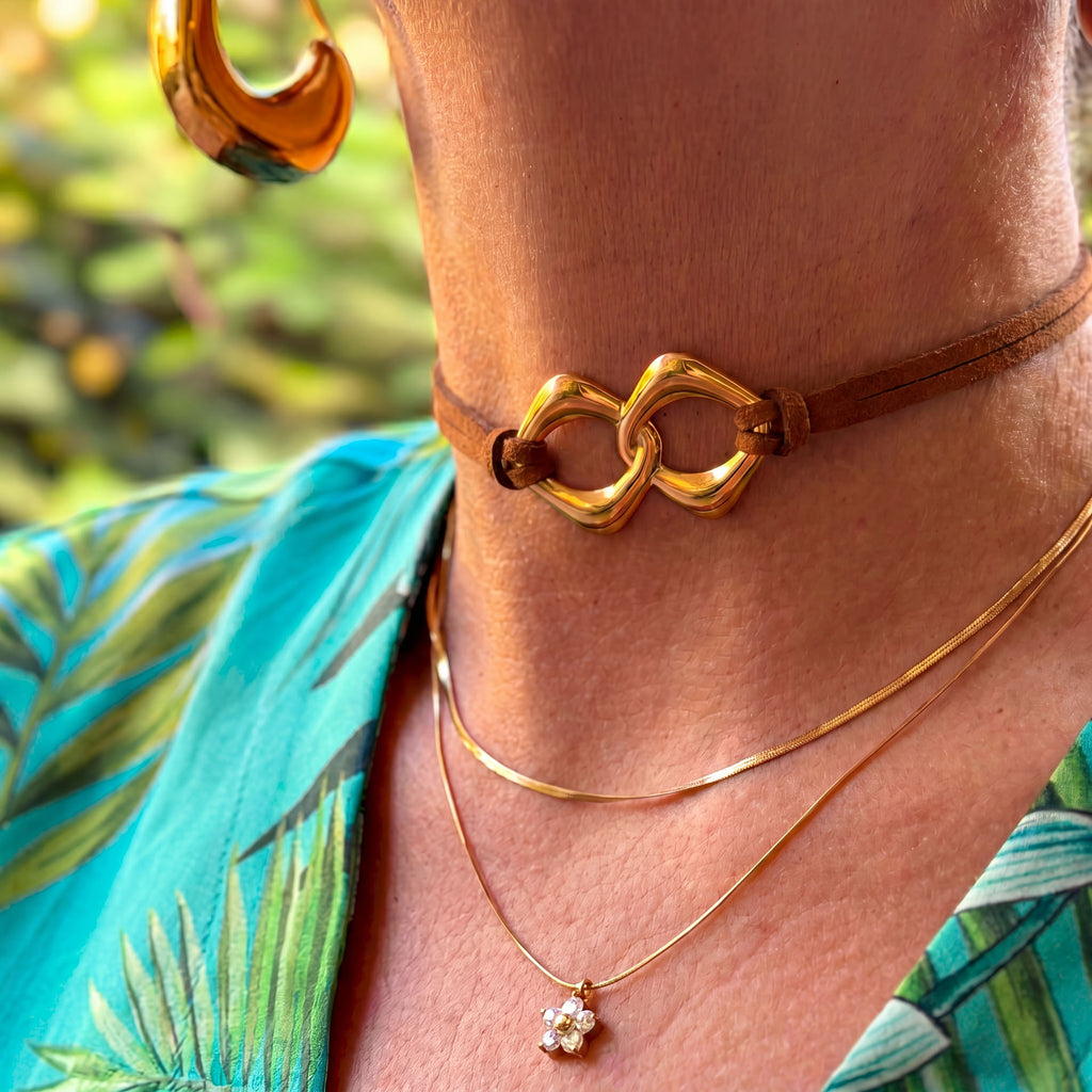 Collana Liberamente Choker marrone - dettaglio