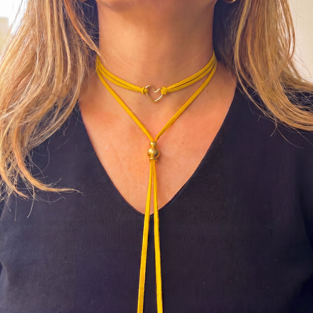 Collana Liberamente Cuore giallo - dettaglio