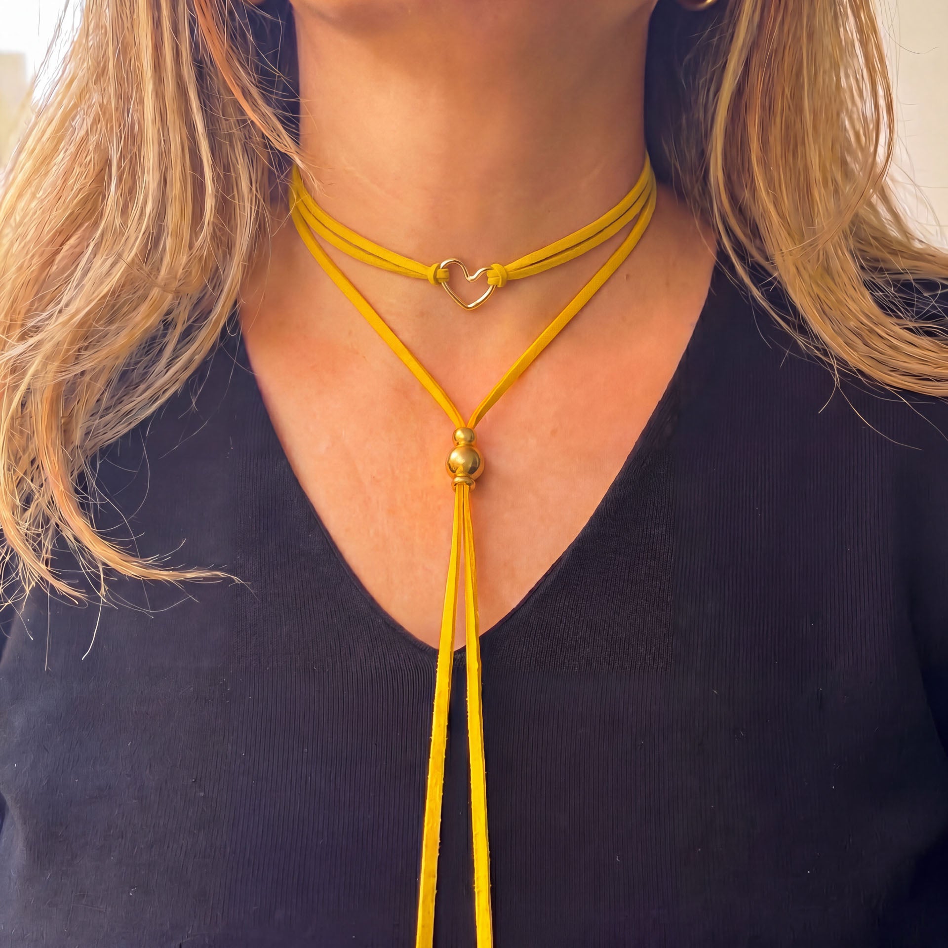 Collana Liberamente Cuore giallo - dettaglio