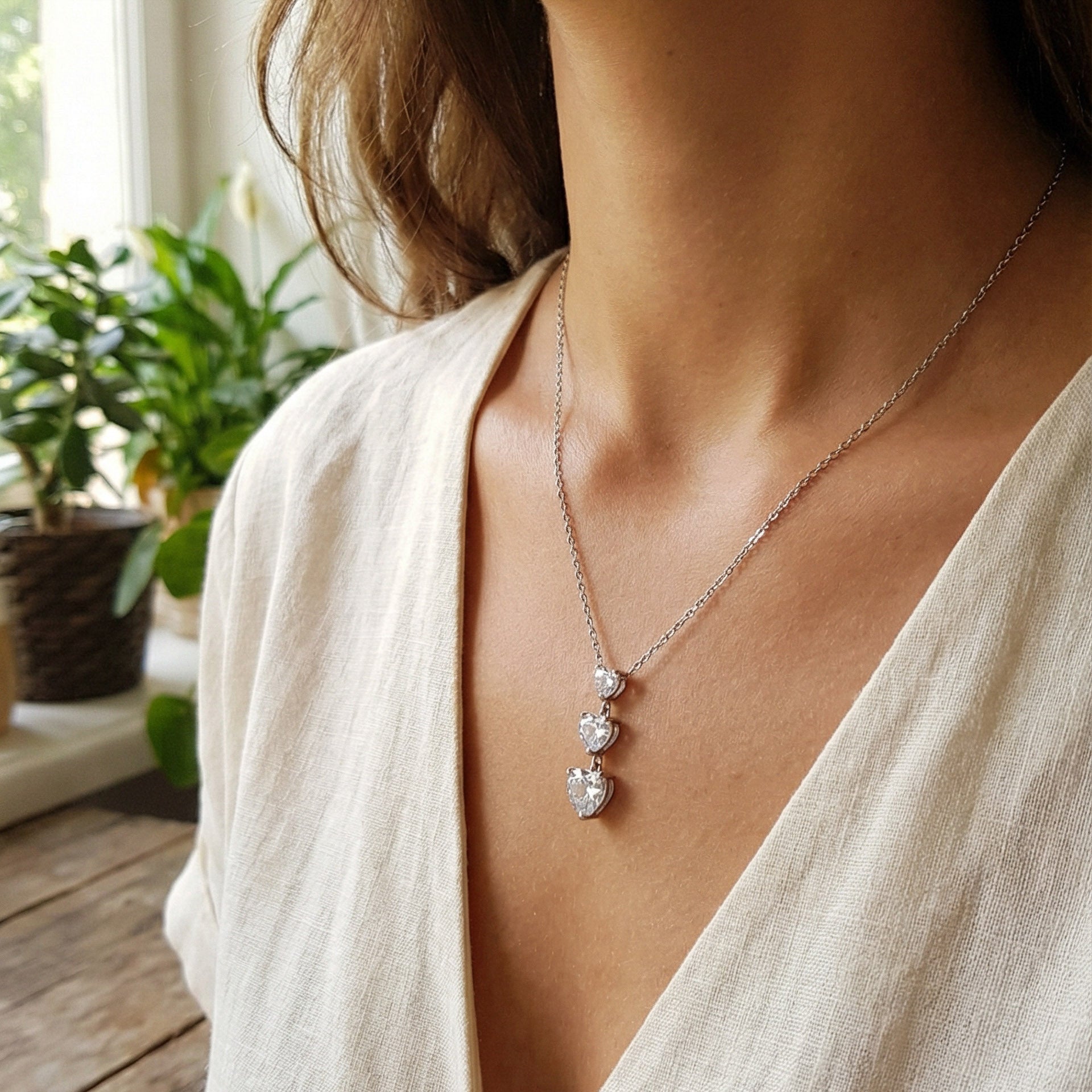 Collana Scala di Cuori - indossato