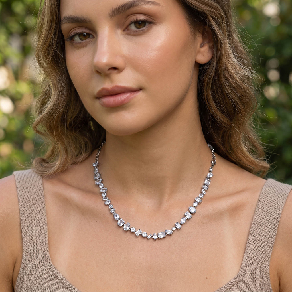 Collana mixdrop argento indossato