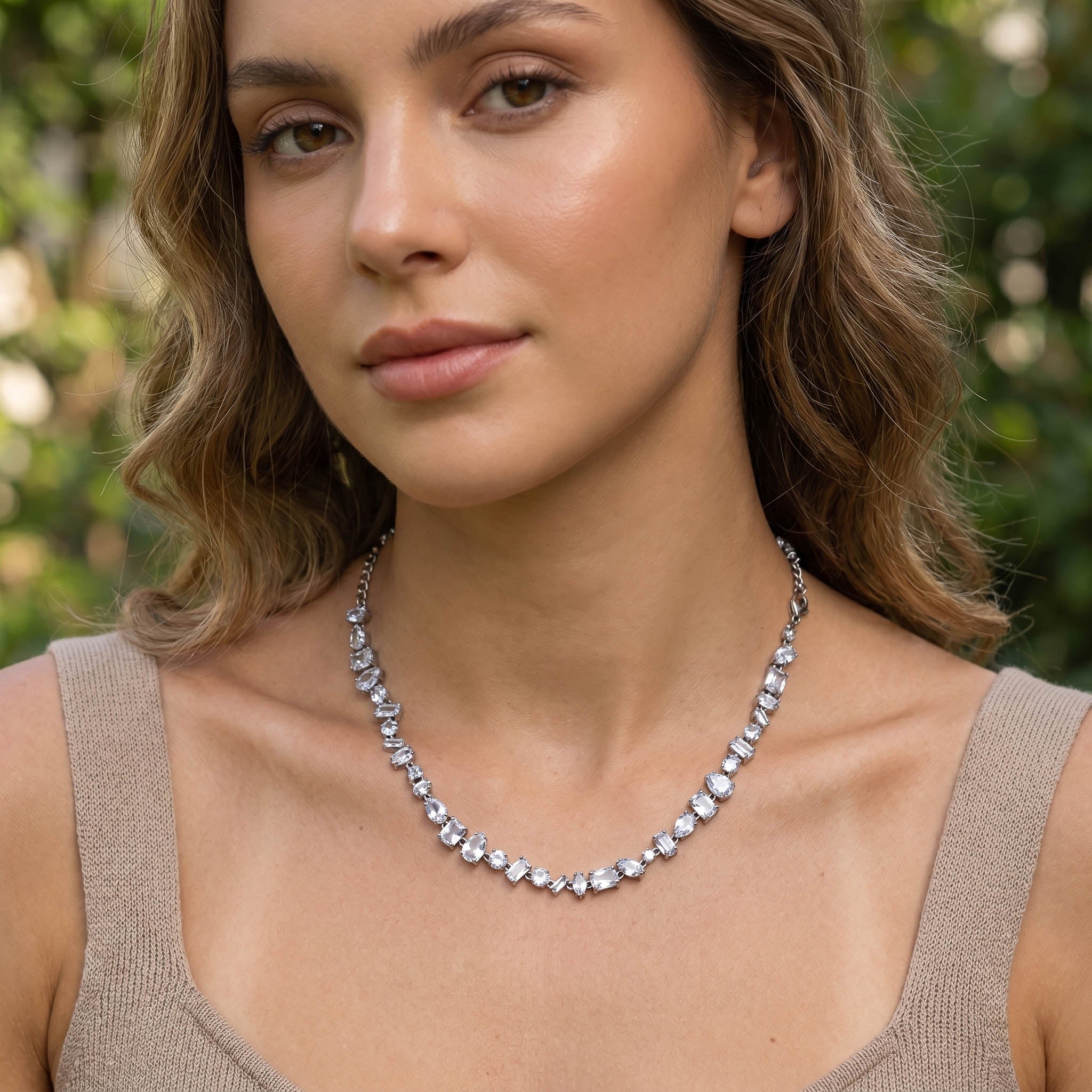 Collana mixdrop argento indossato