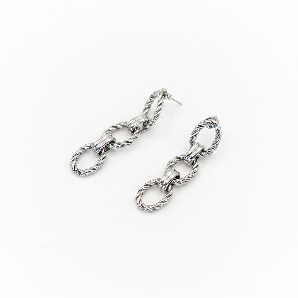 Orecchini love chain argento