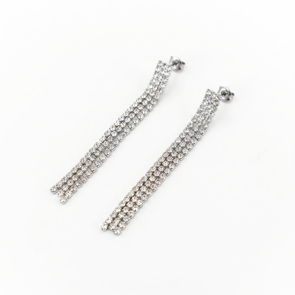 Orecchini minimal three argento