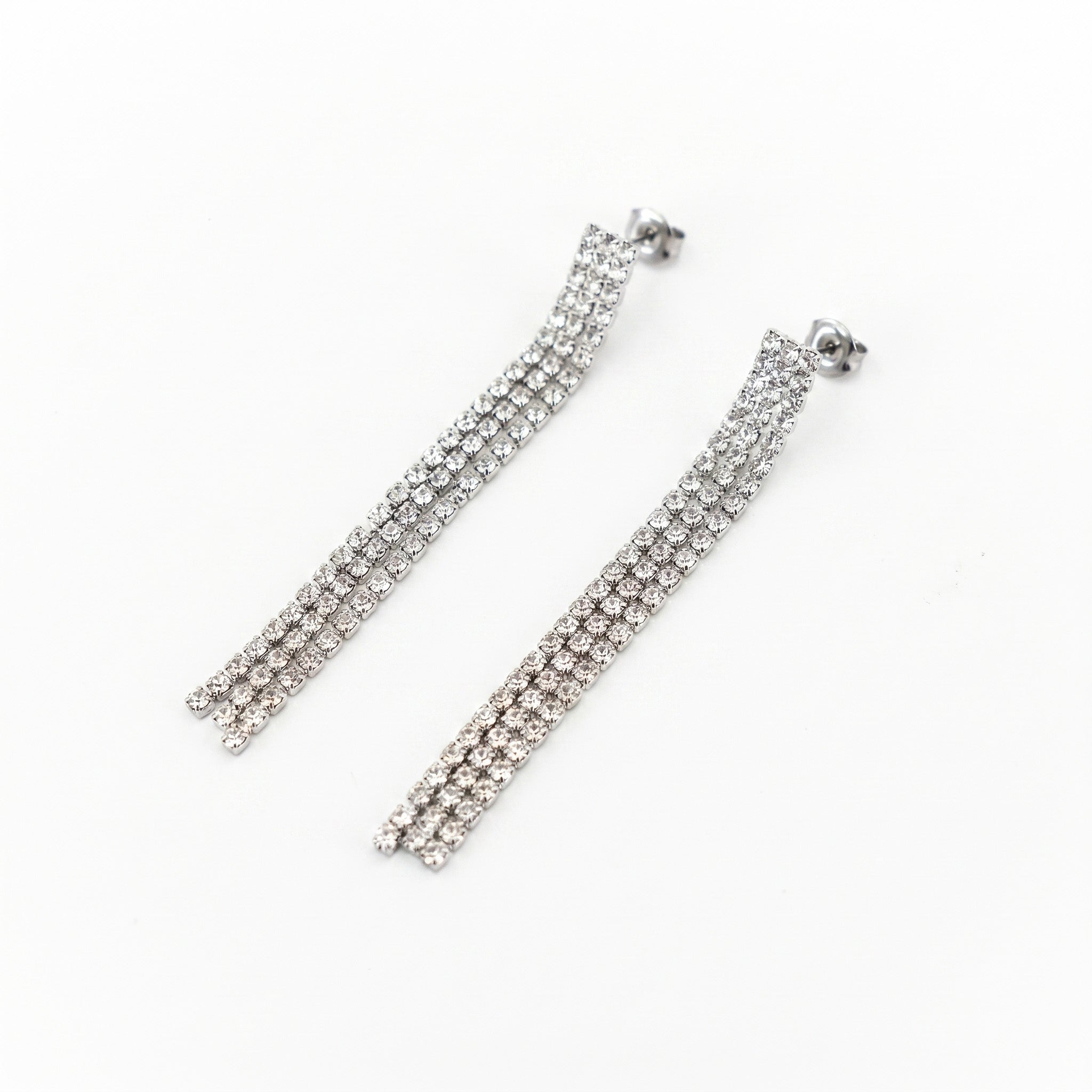 Orecchini minimal three argento