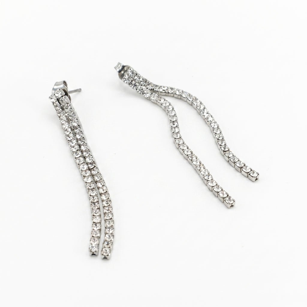 Orecchini minimal two argento