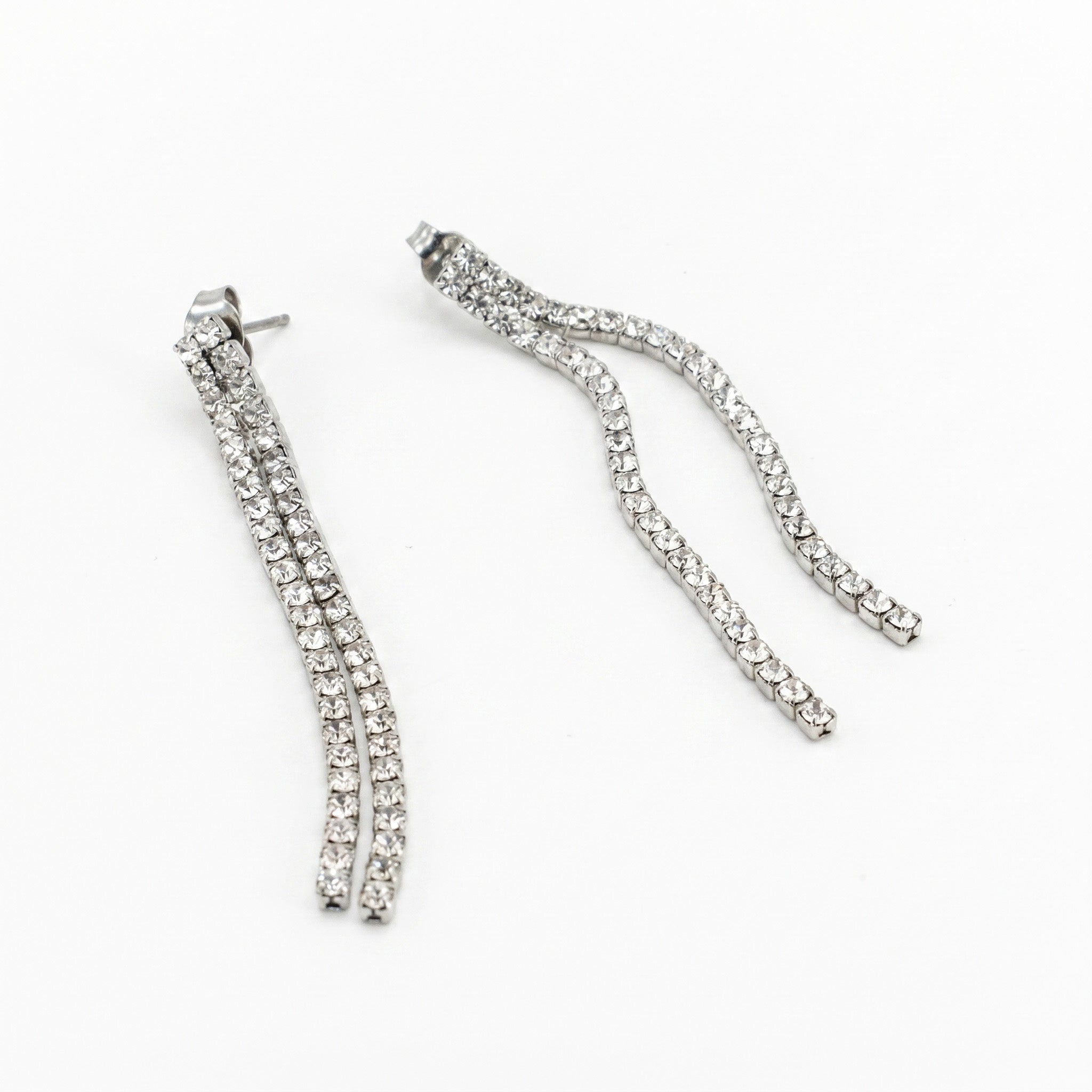 Orecchini minimal two argento