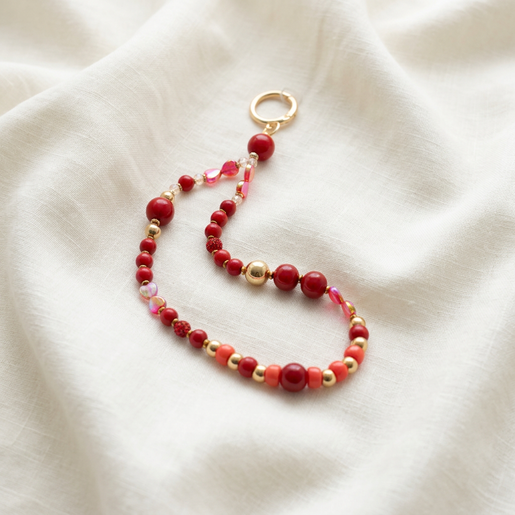 Portachiavi Perle Rosso