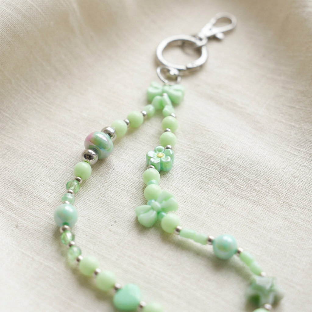 Portachiavi Perle Verde - dettaglio