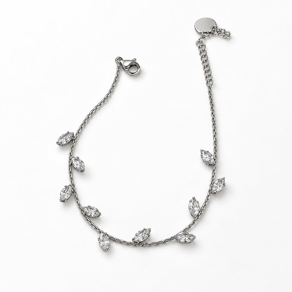 Bracciale Fogliolina, finitura argentata — foto prodotto