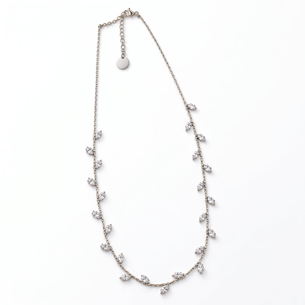 Collana Fogliolina, finitura argentata — foto prodotto